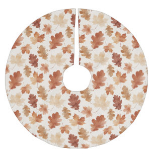 Gemütliches Herbstblattmuster Polyester Weihnachtsbaumdecke