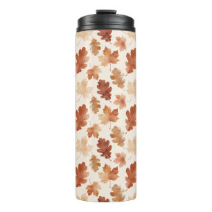 Gemütliches Herbstblattmuster Thermosbecher
