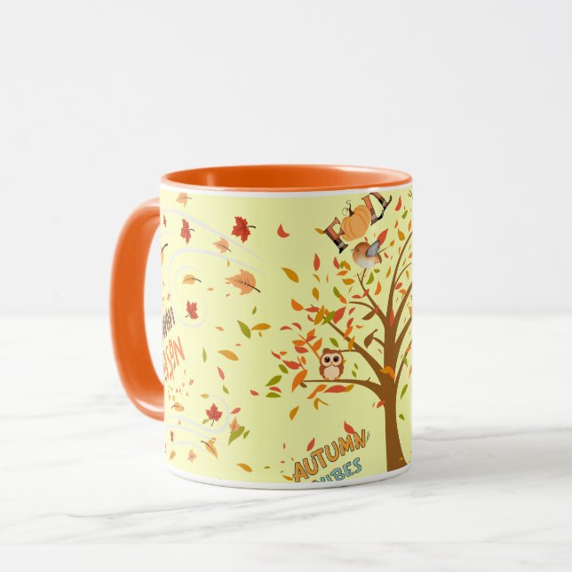 Gemütliches Herbsterlebnis: Die perfekte saisonale Tasse (Vorderseite Links)