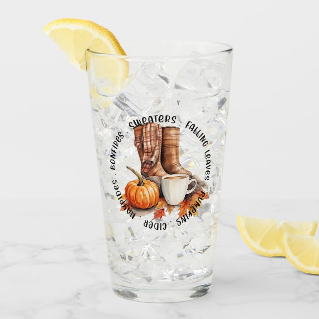 Gemütliches Herbstfeuer - Stiefel, Kürbisgewürz, F Glas (Vorderseite Ice)
