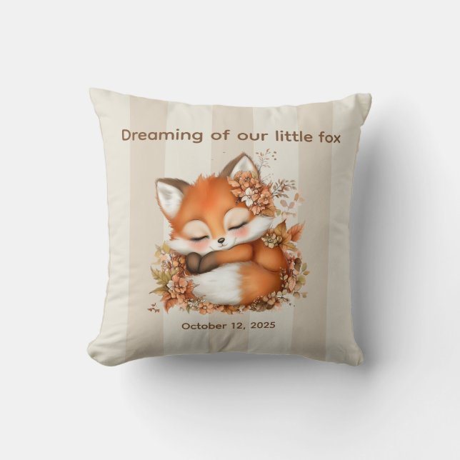 Gemütliches Herbstfox Babydusche Gemütliches Woodl Kissen (Vorderseite)