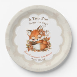 Gemütliches Herbstfox Babydusche Gemütliches Woodl Pappteller