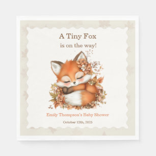 Gemütliches Herbstfox Babydusche Gemütliches Woodl Serviette