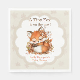 Gemütliches Herbstfox Babydusche Gemütliches Woodl Serviette