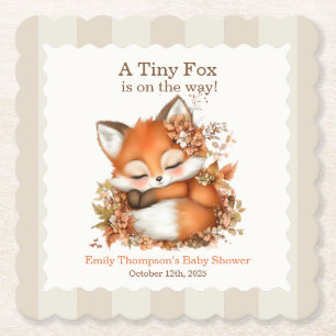 Gemütliches Herbstfox Babydusche Gemütliches Woodl Untersetzer
