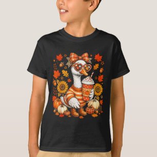 Gemütliches Herbstgans-Design lustige Herbsttierku T-Shirt