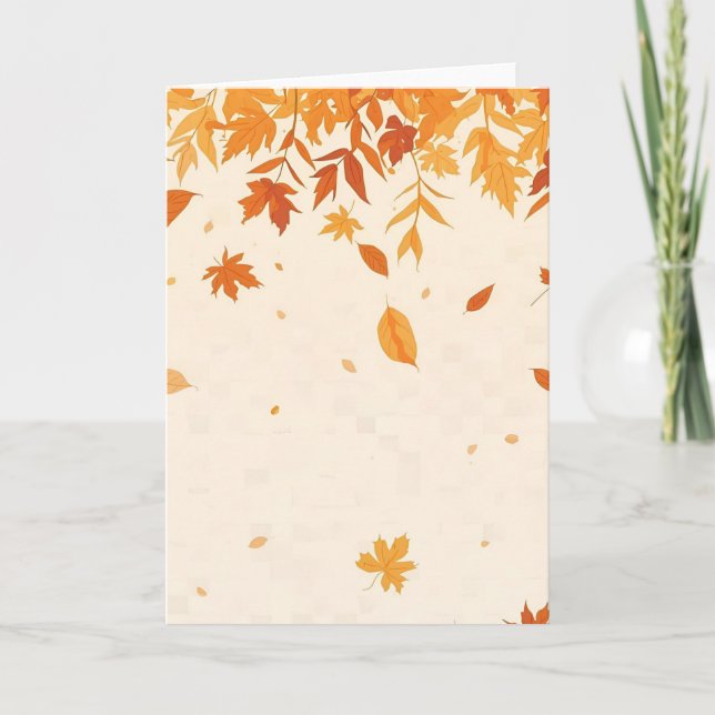 Gemütliches Herbstglas - 12x18 Fall Grußkarte Karte (Vorderseite)
