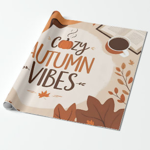 Gemütliches Herbstglas - Minimalistisches Flachdes Geschenkpapier