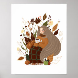 Gemütliches Herbstmädchen Poster