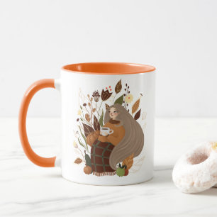 Gemütliches Herbstmädchen Tasse