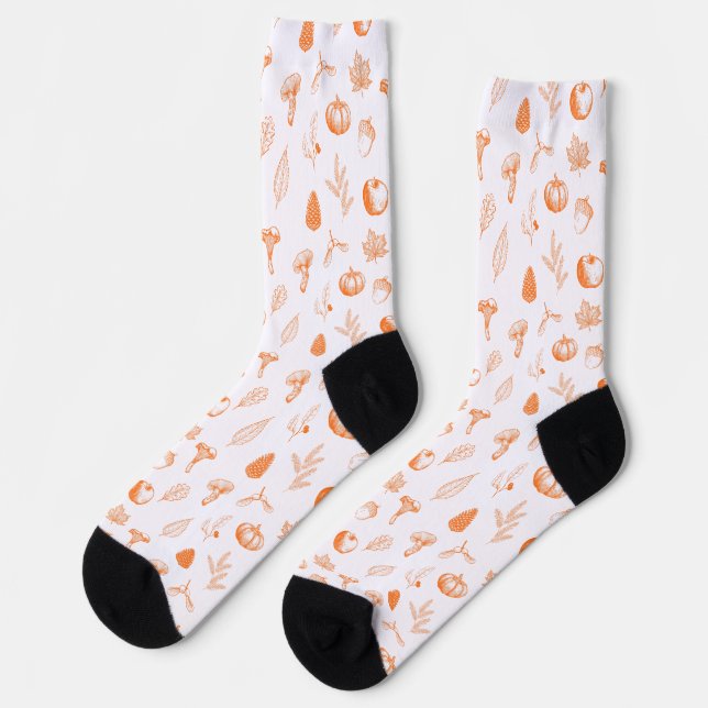 Gemütliches Herbstmuster Socken (Linkes Detail)