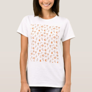 Gemütliches Herbstmuster T-Shirt