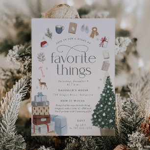 Gemütliches Holiday Favorite Things Party Einladung