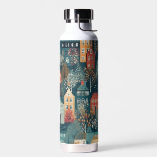 Gemütliches Hygge Village Nordic Folk Trinkflasche