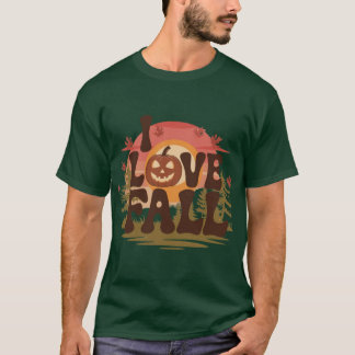 Gemütliches Ich liebe Herbstdesign mit ausgehöhlte T-Shirt