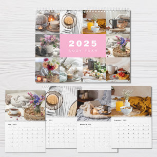 Gemütliches Jahr FotoCollage Modern 2025 Kalender