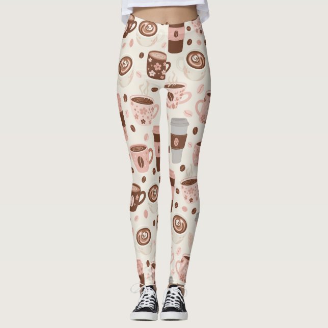 Gemütliches Kaffeetassen-Muster (10) Leggings (Vorderseite)