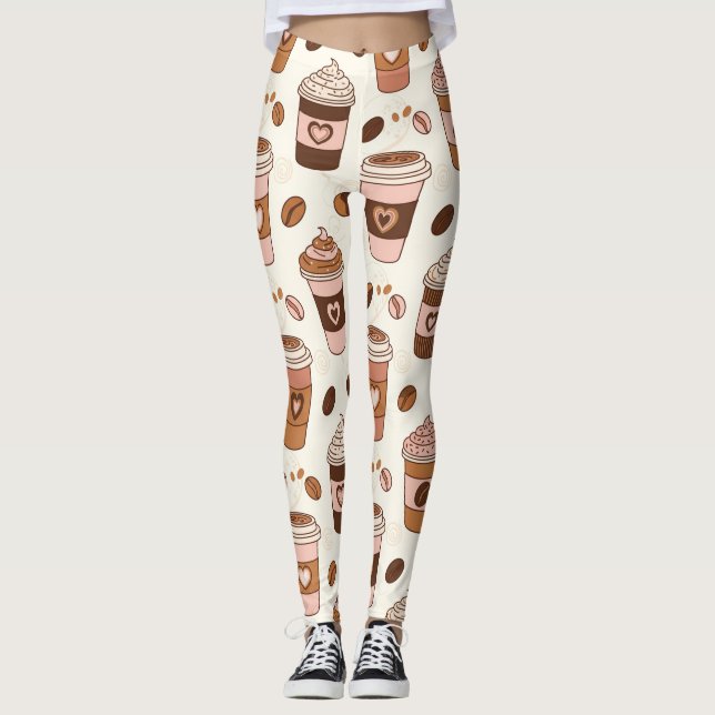 Gemütliches Kaffeetassen-Muster (12) Leggings (Vorderseite)