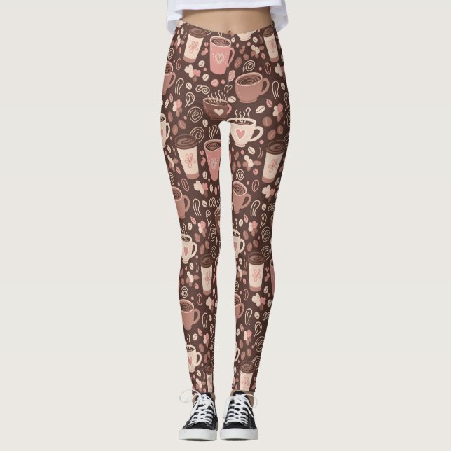 Gemütliches Kaffeetassen-Muster (2) Leggings (Vorderseite)