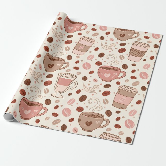 Gemütliches Kaffeetassen-Muster (3) Geschenkpapier (Ungerollt)