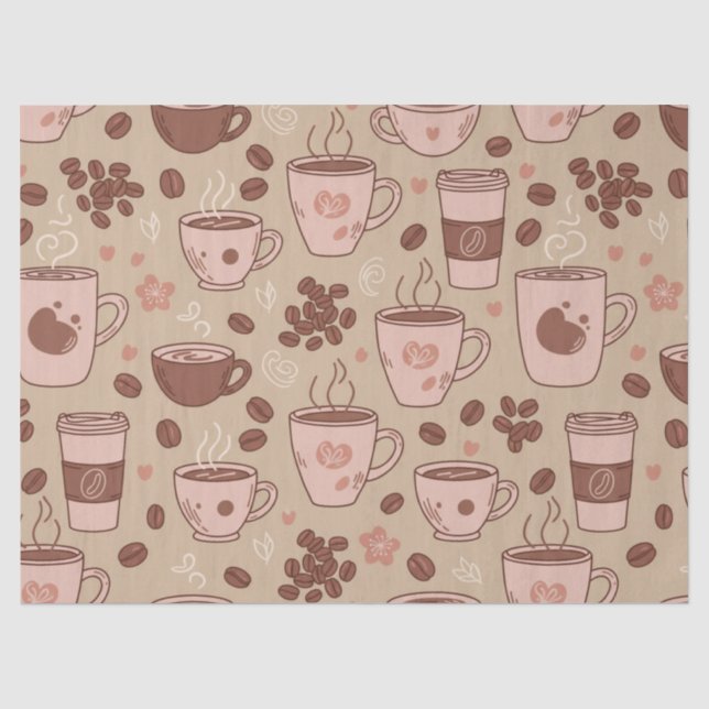 Gemütliches Kaffeetassen-Muster (7) Seidenpapier (Vorderseite)