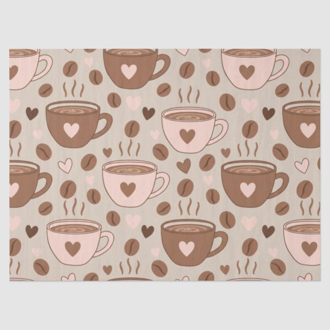 Gemütliches Kaffeetassenmuster (11) Seidenpapier (Vorderseite)