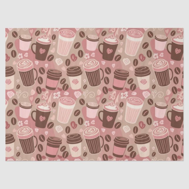 Gemütliches Kaffeetassenmuster (5) Seidenpapier (Vorderseite)
