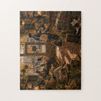 Gemütliches Katzen Café Buchhandlung Puzzle