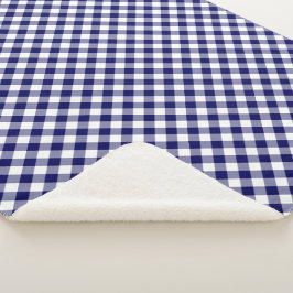 Gemütliches Klassik Navy und White Gingham Kariert Sherpadecke