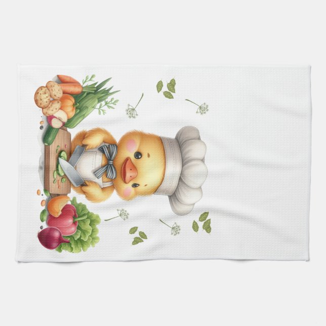 Gemütliches Küchenherden Niedliches Kochdesign Geschirrtuch (Horizontal)