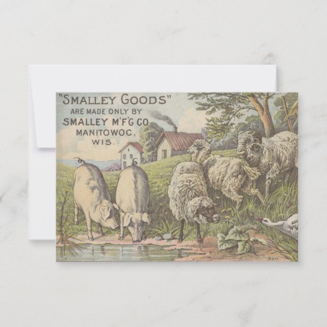 Gemütliches Landhaus Tiere Rustikale Landschaft Dankeskarte (Vorderseite)