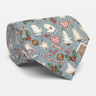 Gemütliches Lebkuchen-Weihnachten mit Zuckerstange Krawatte
