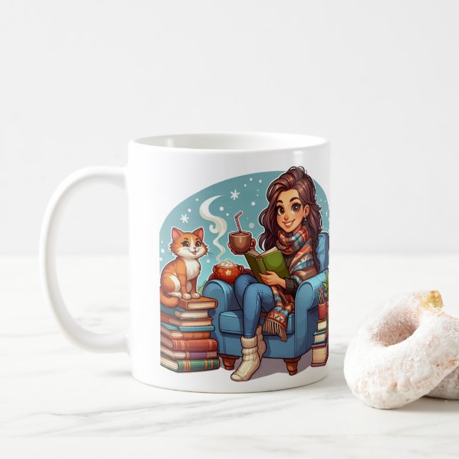 Gemütliches Lesedauer Kaffeetasse (Mit Donut)