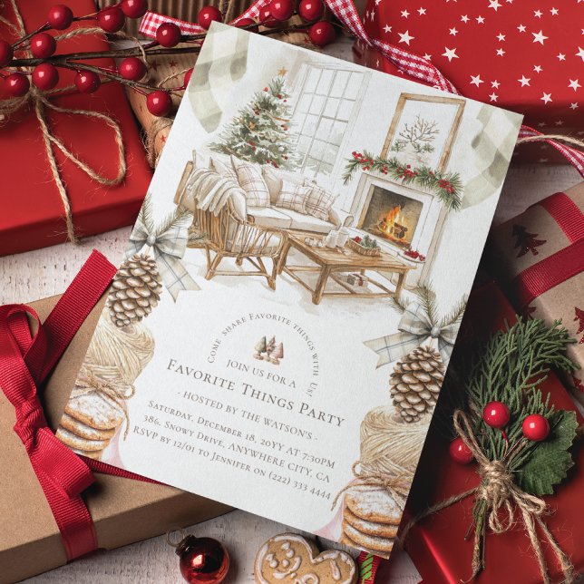 Gemütliches Lieblingsessen Weihnachts-Party Einladung (Von Creator hochgeladen)
