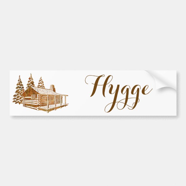 Gemütliches Log-Kabine - Hyge oder Ihr eigener Tex Autoaufkleber (Vorne)