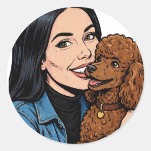Gemütliches Mädchen oder Poodle Sticker – Beste Fr