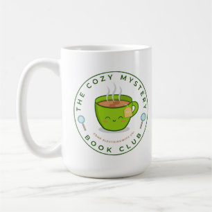 Gemütliches Mystery Book Club Logo und Tasse für