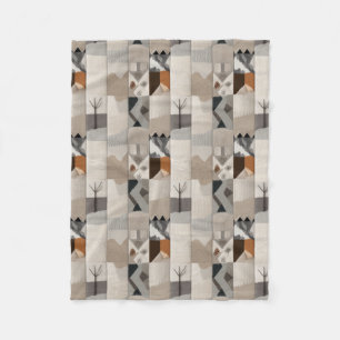 Gemütliches, neutrales Patchwork-Muster Fleecedecke