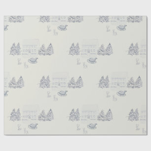 Gemütliches New England Weihnachtsheim Geschenkpapier