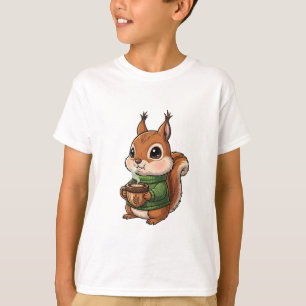 Gemütliches niedliches Eichhörnchen mit grünem ges T-Shirt