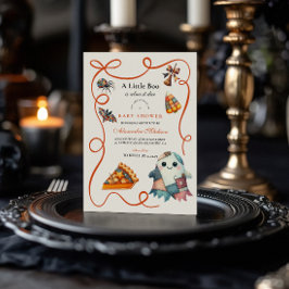 Gemütliches Patchwork Halloween Kinderdusche Einladung