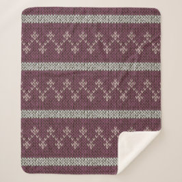 Gemütliches Pattern-Knöchelblanket in Burgund Sherpadecke
