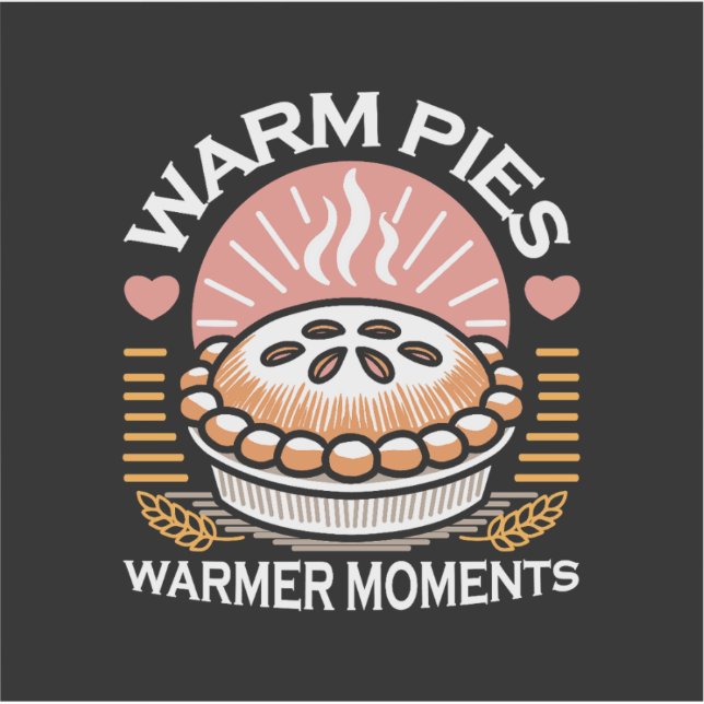 Gemütliches Pie-Bild: Warme Pies wärmere Momente Aufkleber (Vorderseite)