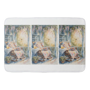 Gemütliches Porch mit Quilt und Limonade-Charme Badematte