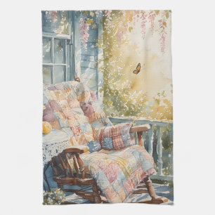Gemütliches Porch mit Quilt und Limonade-Charme Geschirrtuch