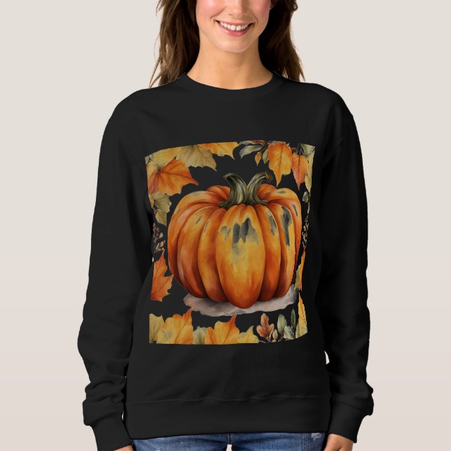 Gemütliches Pumpkin Sweatshirt für Fall & Hallowee (Vorderseite)