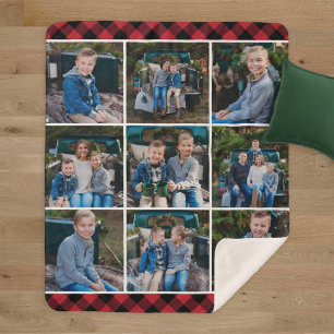 Gemütliches Red Buffalo Kariert Holiday Foto Colla Sherpadecke