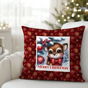 Gemütliches Reh-Weihnachts-Kissen-Geschenk für Kin Kissen