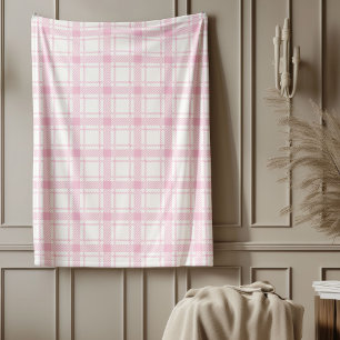 Gemütliches rosa Schachbrett Warm Stilvolle Touch Fleecedecke