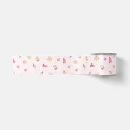 Gemütliches rosa Weihnachtsmuster Satinband